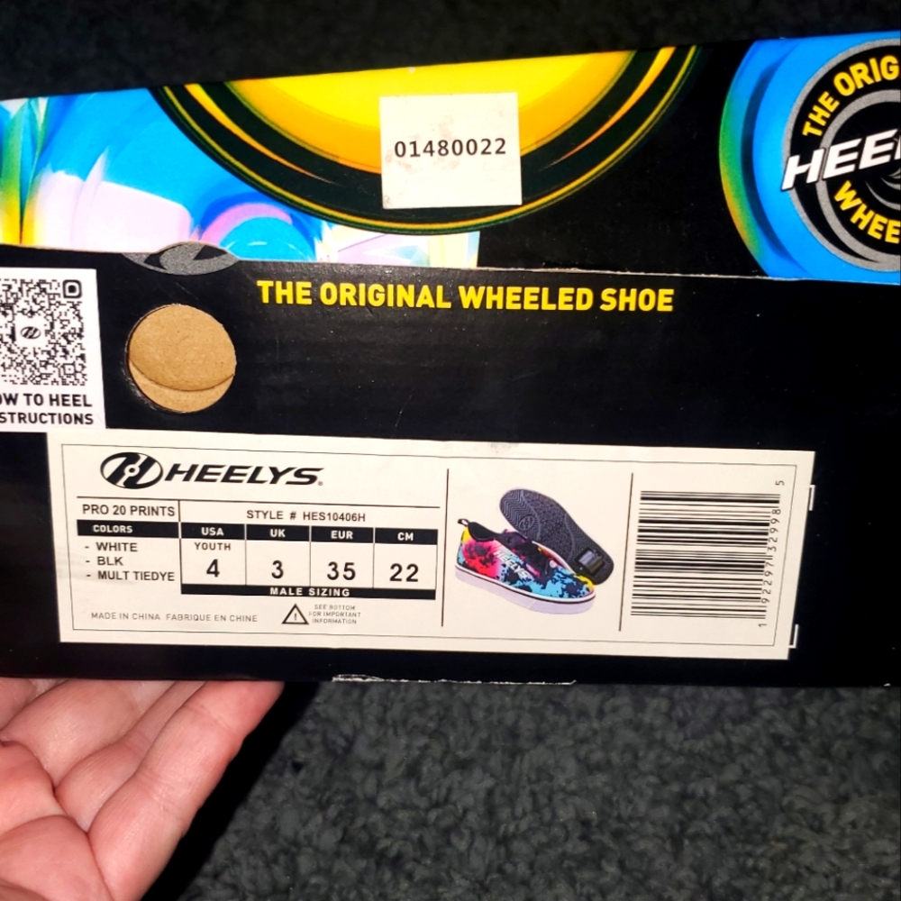 HEELYS Pro 20 Skate Shoes (Size Youth 4) *LIKE NEW!* Black/White/TieDye - Picture 2 of 3